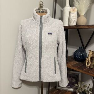Patagonia Los Lobos Jacket Women's Large Gray Deep Pile Teddy Full Zip